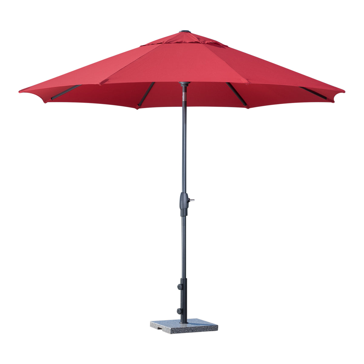 Red 3 m (10 ft.) Round Market Umbrella