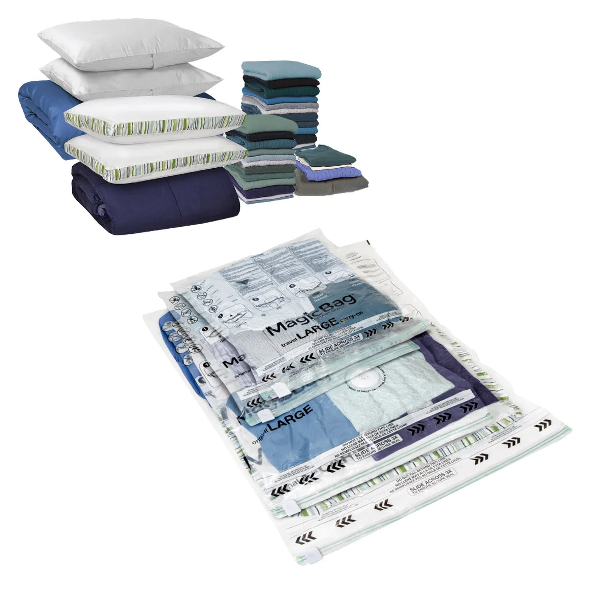 MagicBag Vacuum Compression Storage Bag Combo Set, Pack of 15