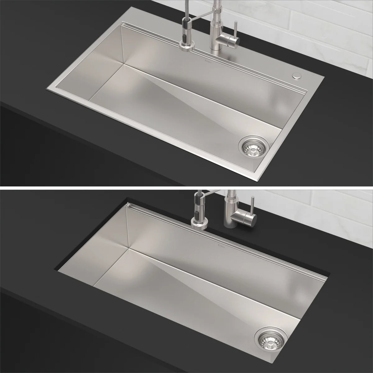 KRAUS 33 in. Workstation Dual Mount Sink with Faucet and Accessories