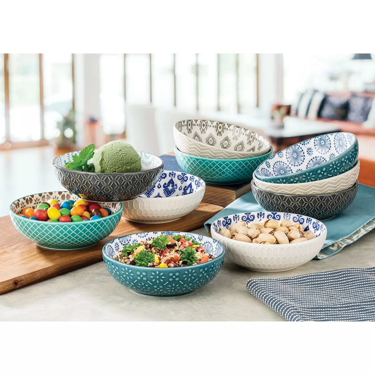 Signature Housewares Stoneware Bowls 10 Piece Set