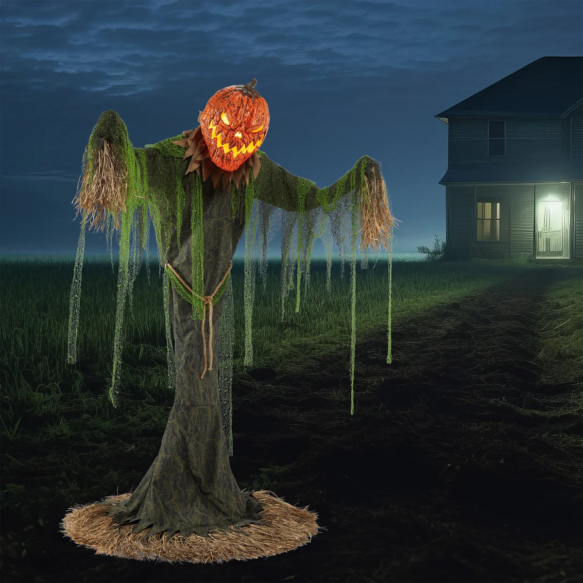 7' Animated Pumpkin Scarecrow