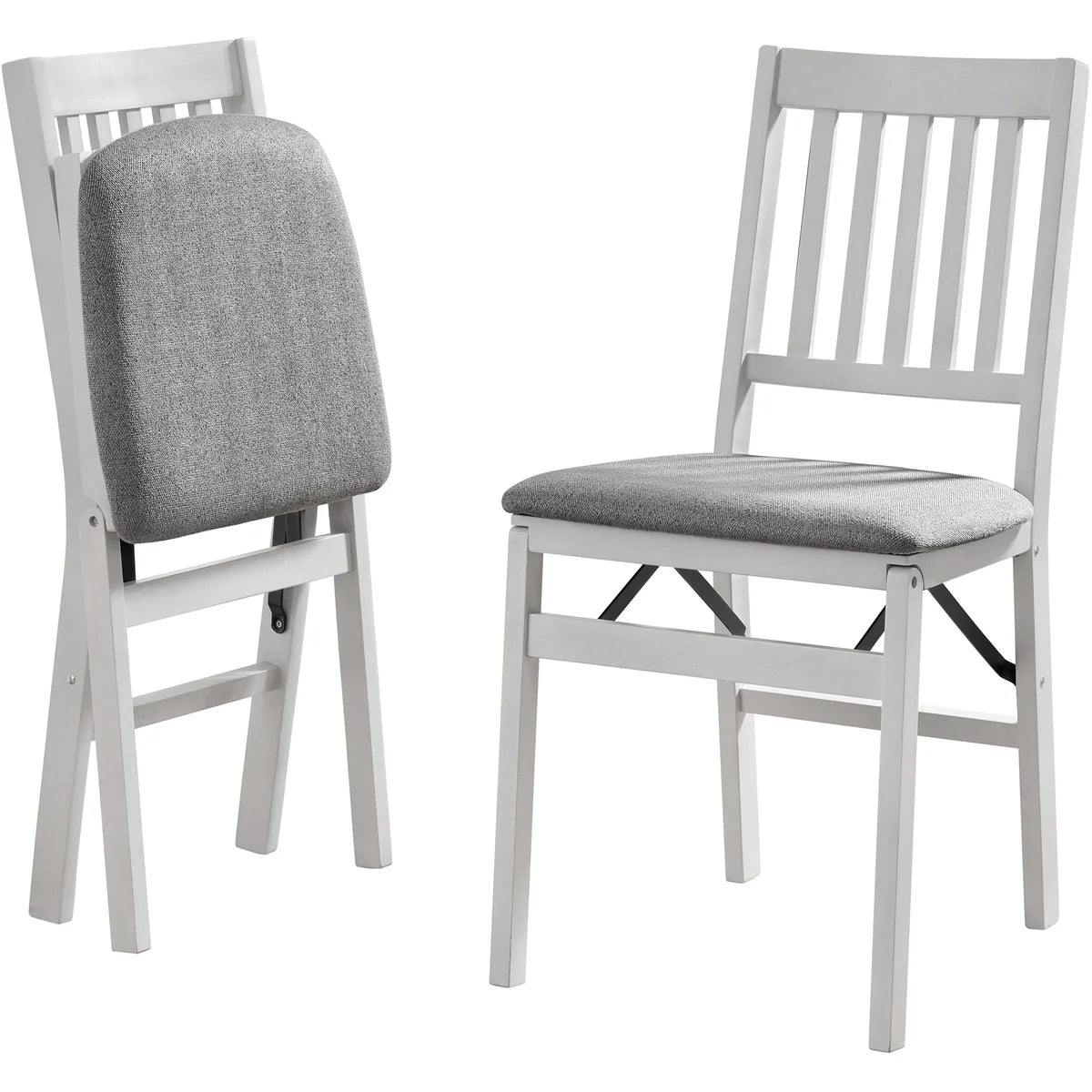 Stakmore Wood Folding Chair, Light Gray
