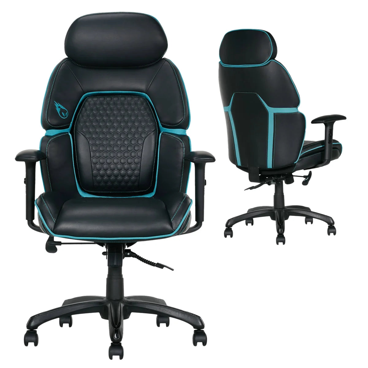 DPS Centurion Gaming Chair with Adjustable Headrest, Black