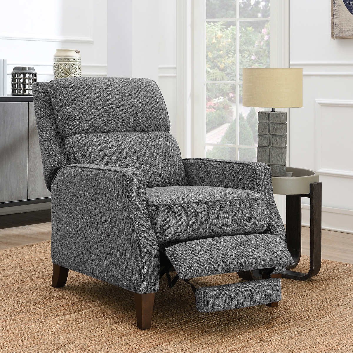 SYNERGY HOME PUSHBACK RECLINER GREY FABRIC