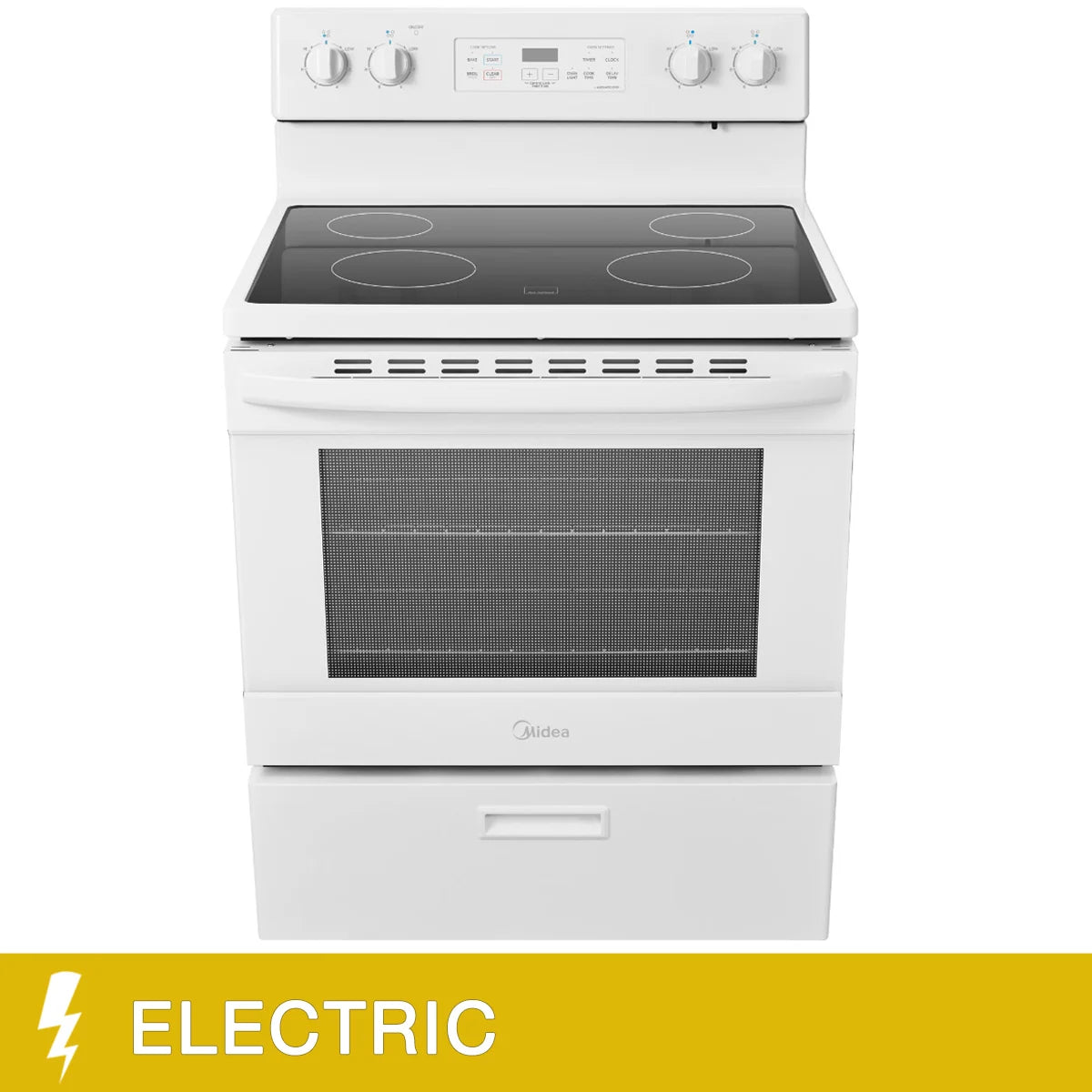 Midea 30 in. 5.1 cu.ft. Freestanding Smoothtop Range Model MER30B12AWWC