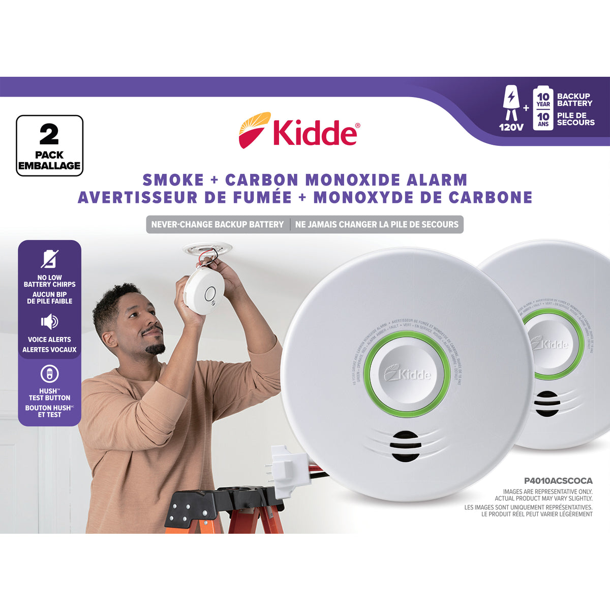 Kidde 120V AC Hardwired Talking Smoke/Carbon Monoxide Alarm w/10-Yr Ba