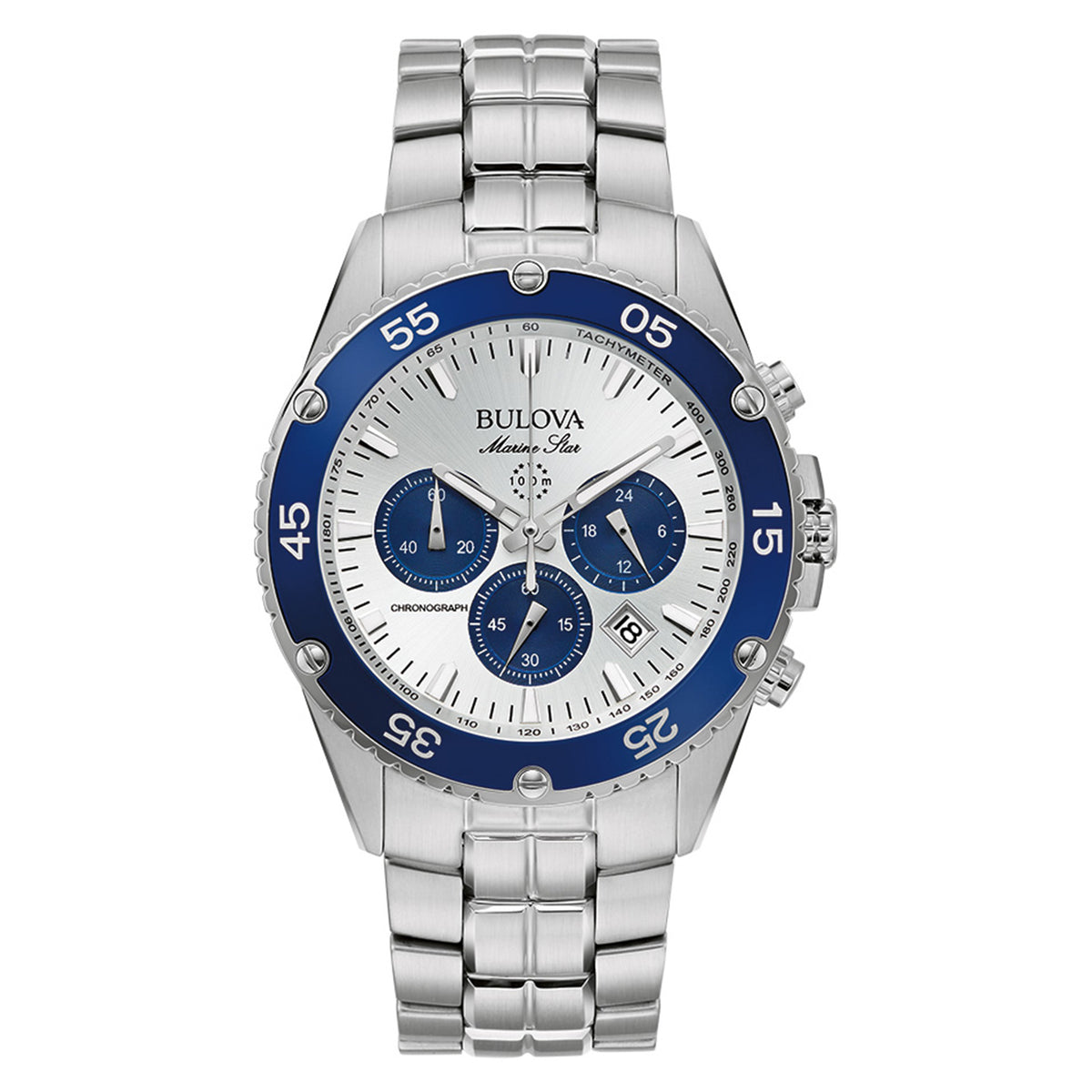 Bulova Marine Star Silver-White Dial Men's Watch