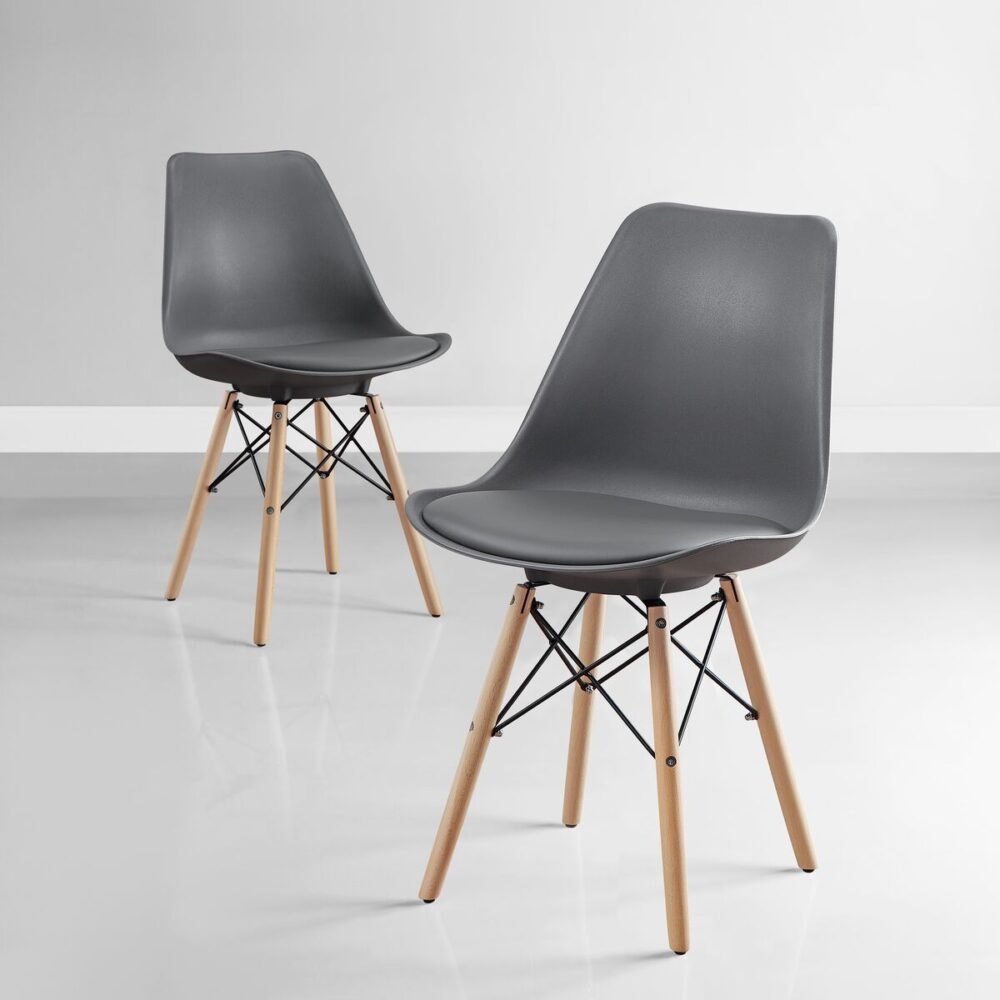 2pk Eiffel Base Chairs (Dark Gray)