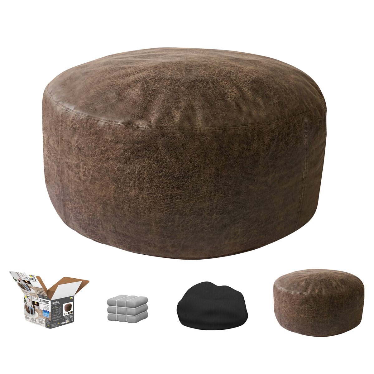 Lounge & Co. Faux Suede Jumbo Lounger, Brown