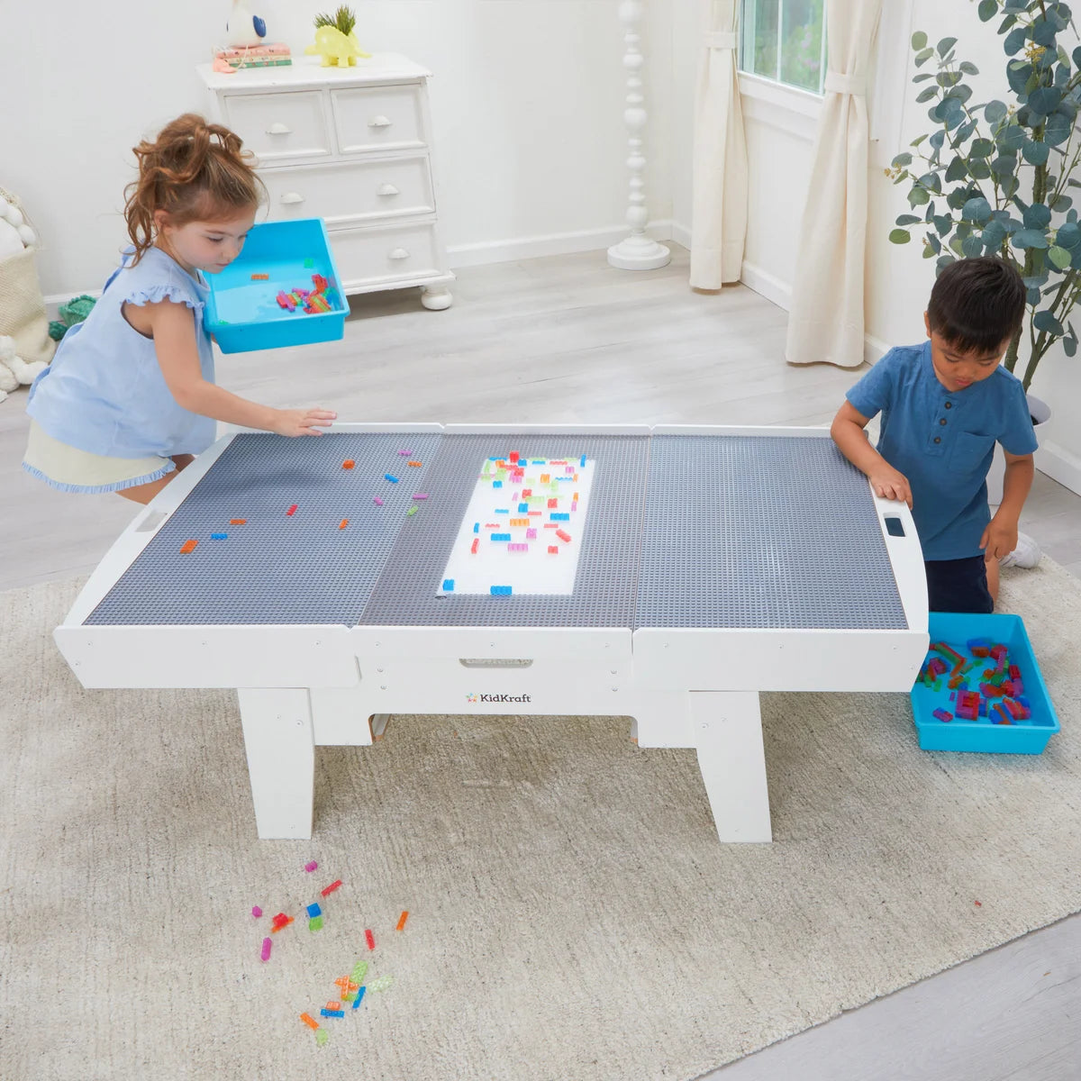 KidKraft Building Bricks Play N Glow Light-Up Table