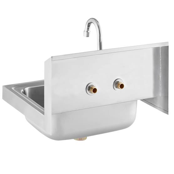 Sagetra Wall-Mounted Single Basin Hand Sink 20 Gauge Stainless Steel