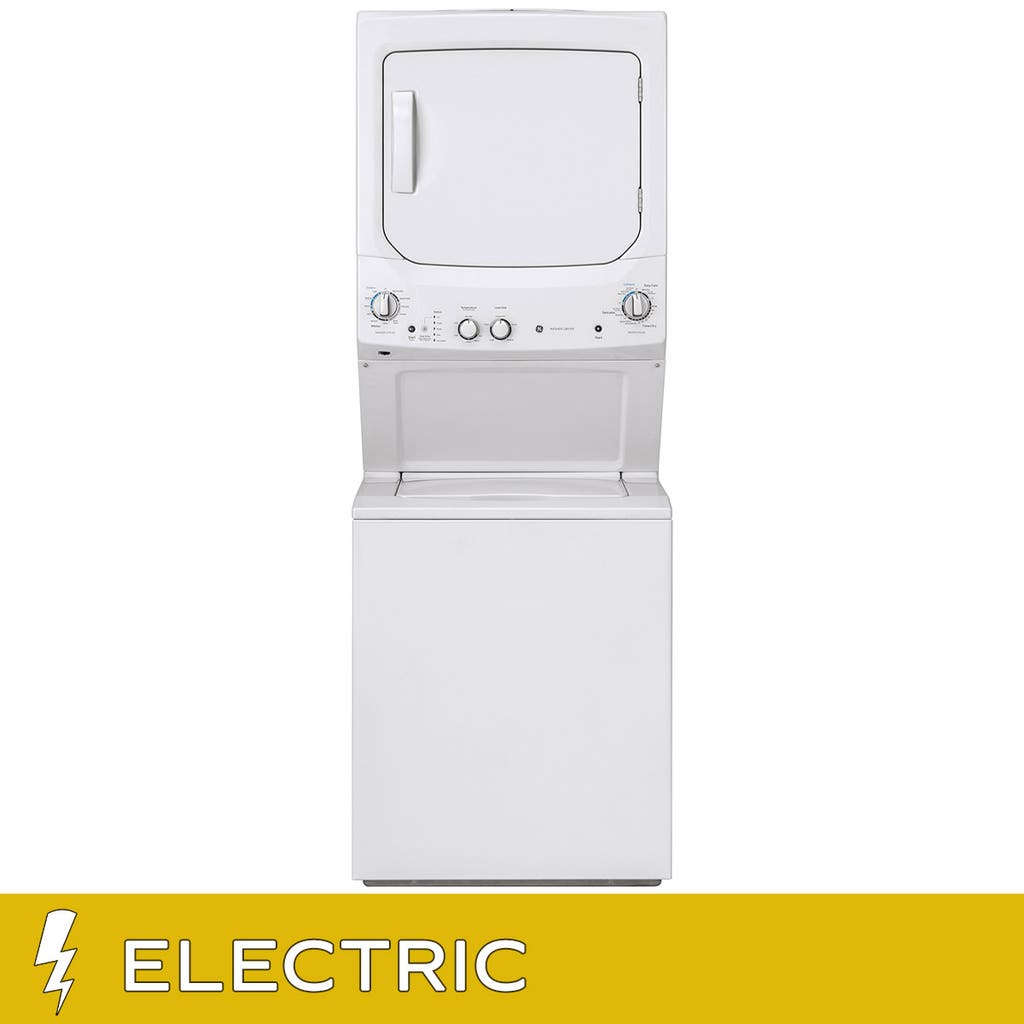 GE 27 in. Electric White 4.4 cu. ft. Washer, 5.9 cu. ft. Laundry Centre