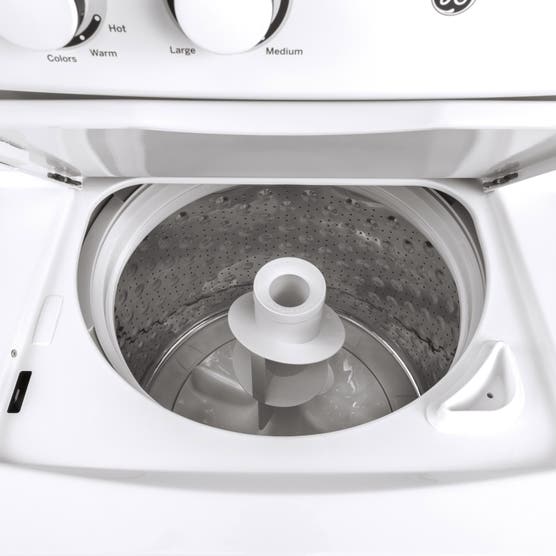 GE 27 in. Electric White 4.4 cu. ft. Washer, 5.9 cu. ft. Laundry Centre