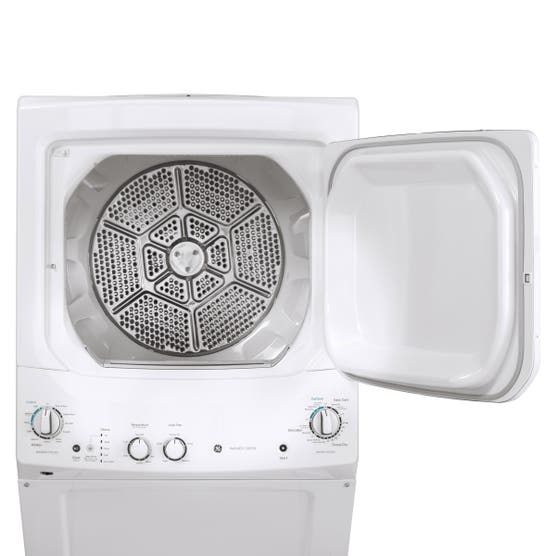 GE 27 in. Electric White 4.4 cu. ft. Washer, 5.9 cu. ft. Laundry Centre
