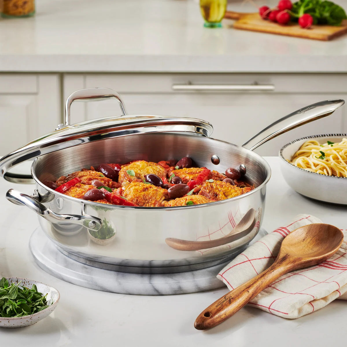 Lagostina Stainless Steel Sauté Pan with Lid, 28 cm (5 L)
