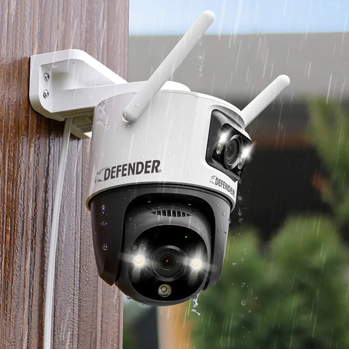 Defender AI POWERED Guard Pro 3K PLUS Dual Lens PTZ Wi-Fi Plug-in Security Cameras