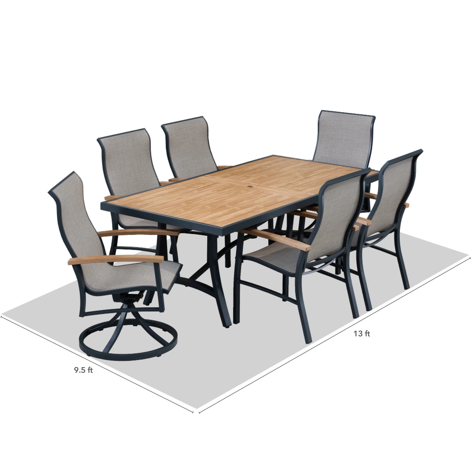 SunVilla Wills 7-piece Sling Outdoor Patio Dining Set