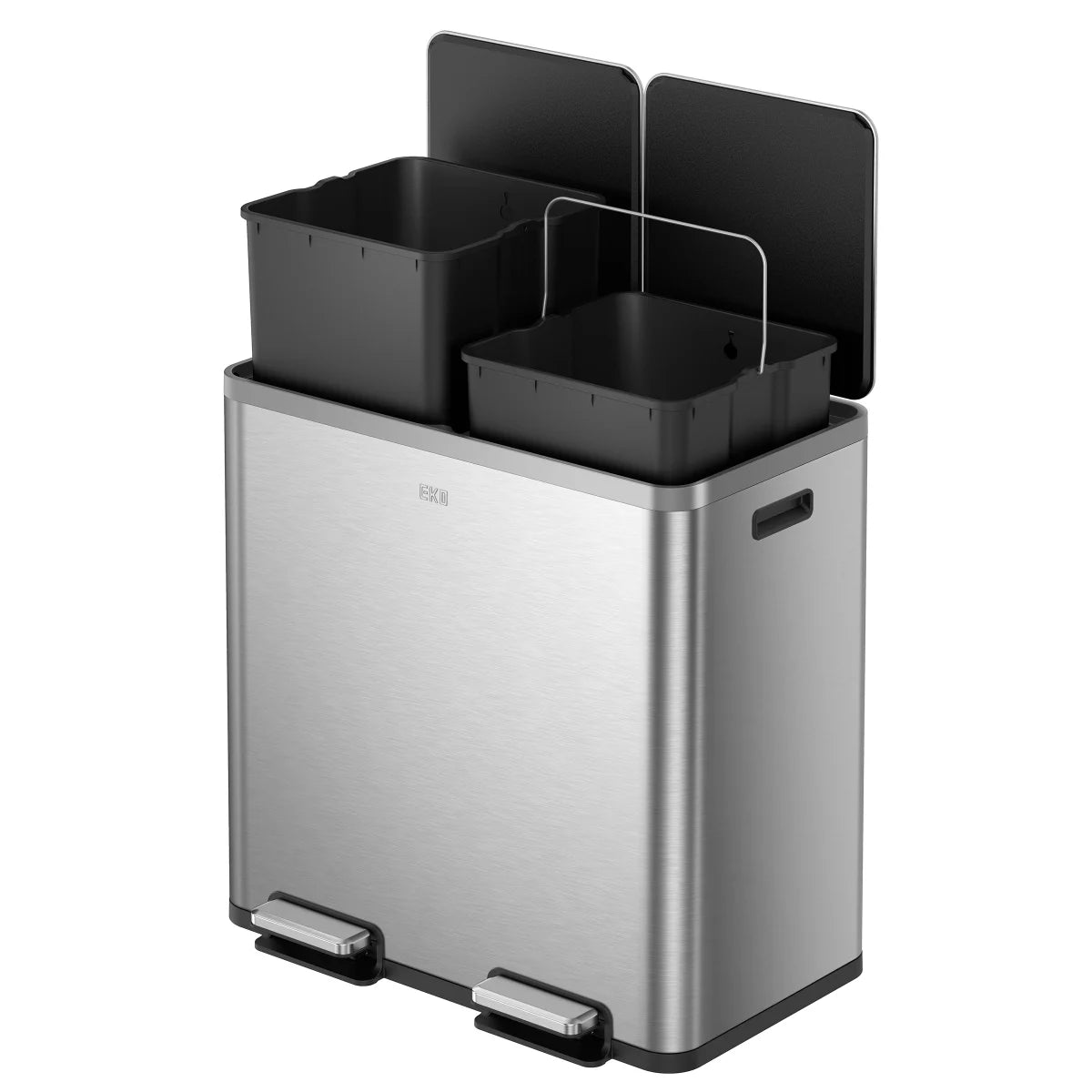 EKO 42L+42L Dual Compartment Stainless Steel Step Can