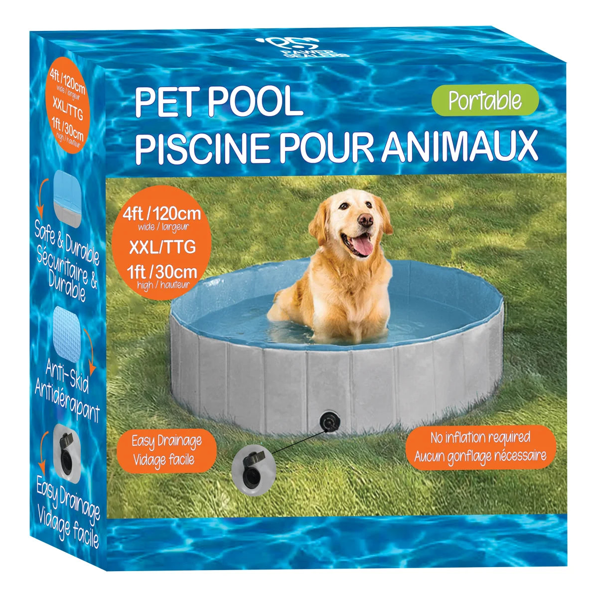 Foldable Pet Pool, 4 ft x 1 ft