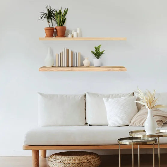 Luxuria Canadian Birch Floating Shelves, Pack of 2