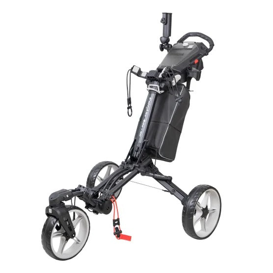 Caddytek - Auto fold/unfold Compact 3 Wheel Golf Push Cart with Cooler Bag