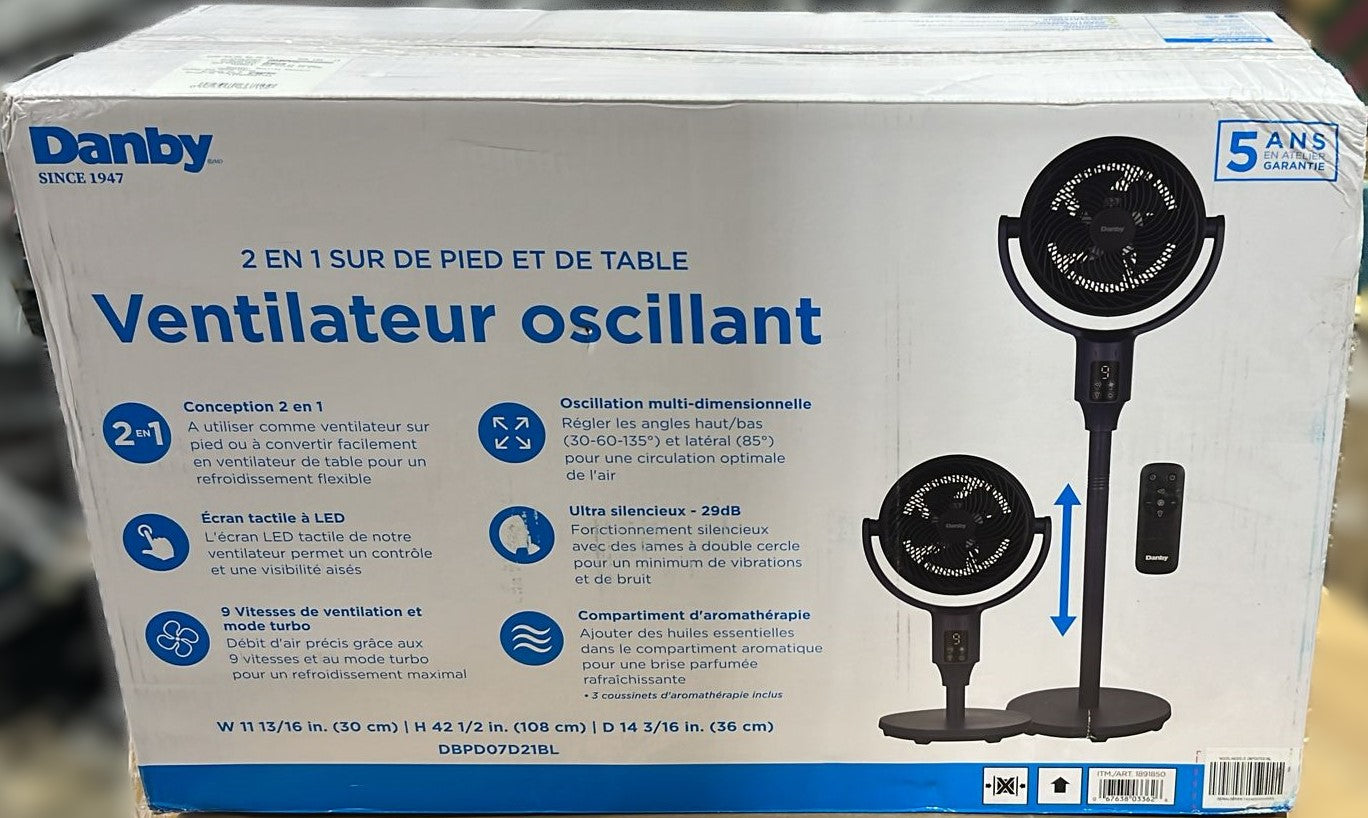 DANBY 2 IN 1 FAN WITH REMOTE