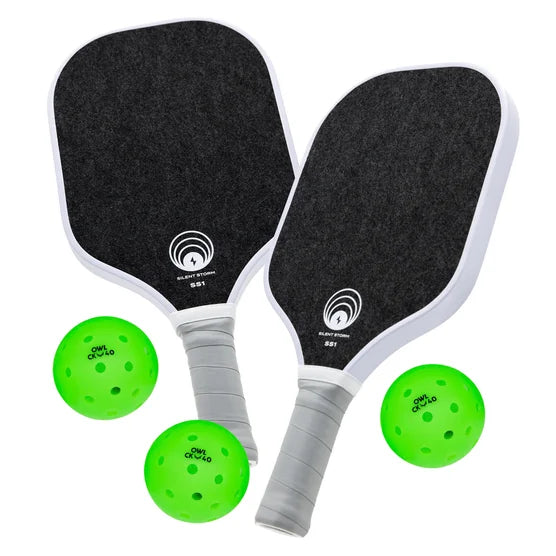 Owl - Silent Storm Pickleball Paddle Kit, 2 paddles w/ 3 balls