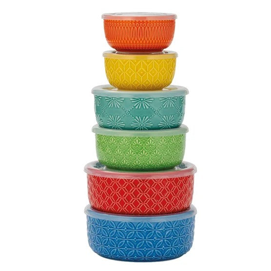 Signature Housewares Morocco Bowls with Lids, 6-piece