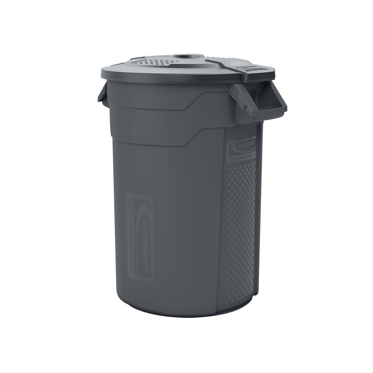 Suncast 32 Gallon Utility Trash Can and Lid with Handles