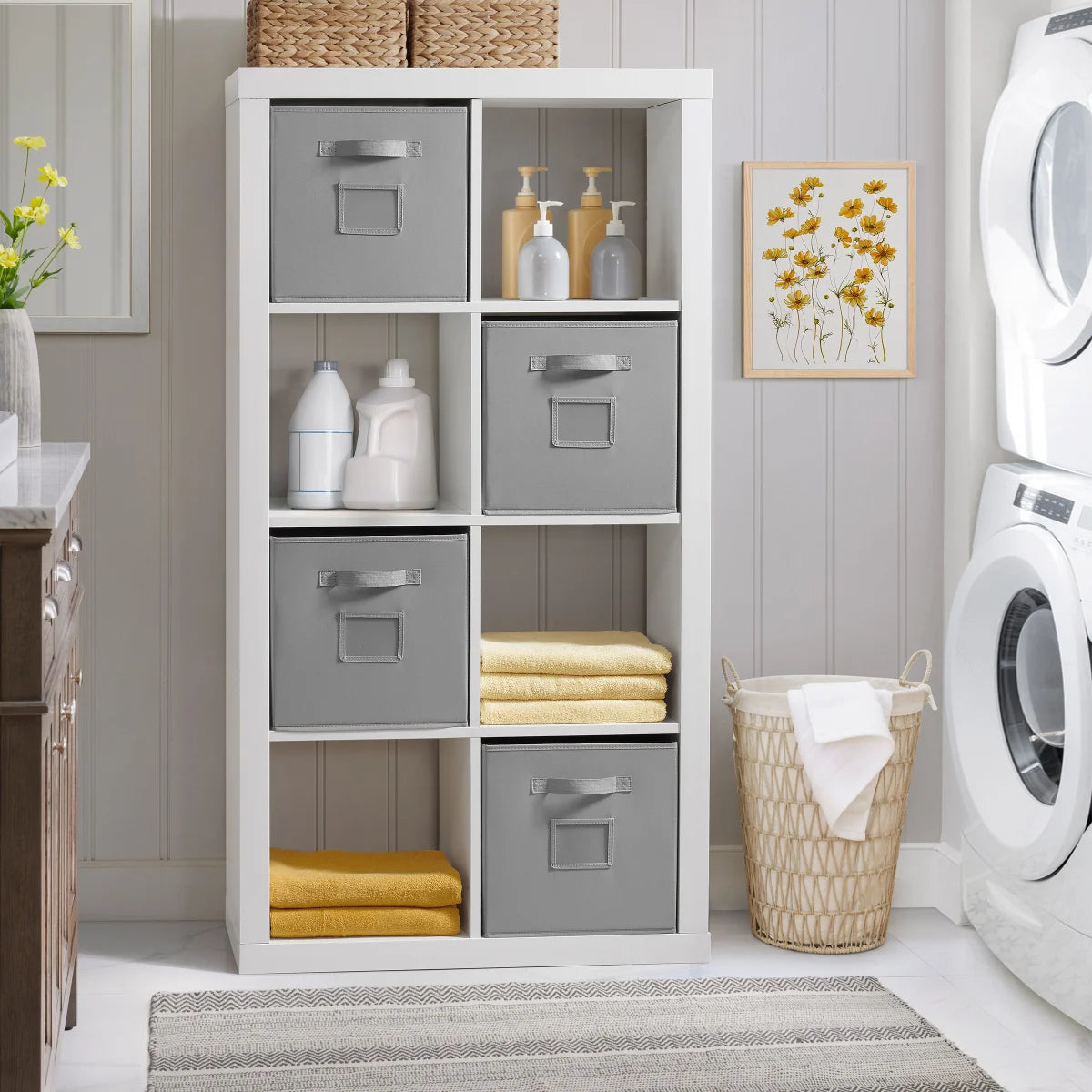 BAYSIDE Room Divider with 8 Storage Bins