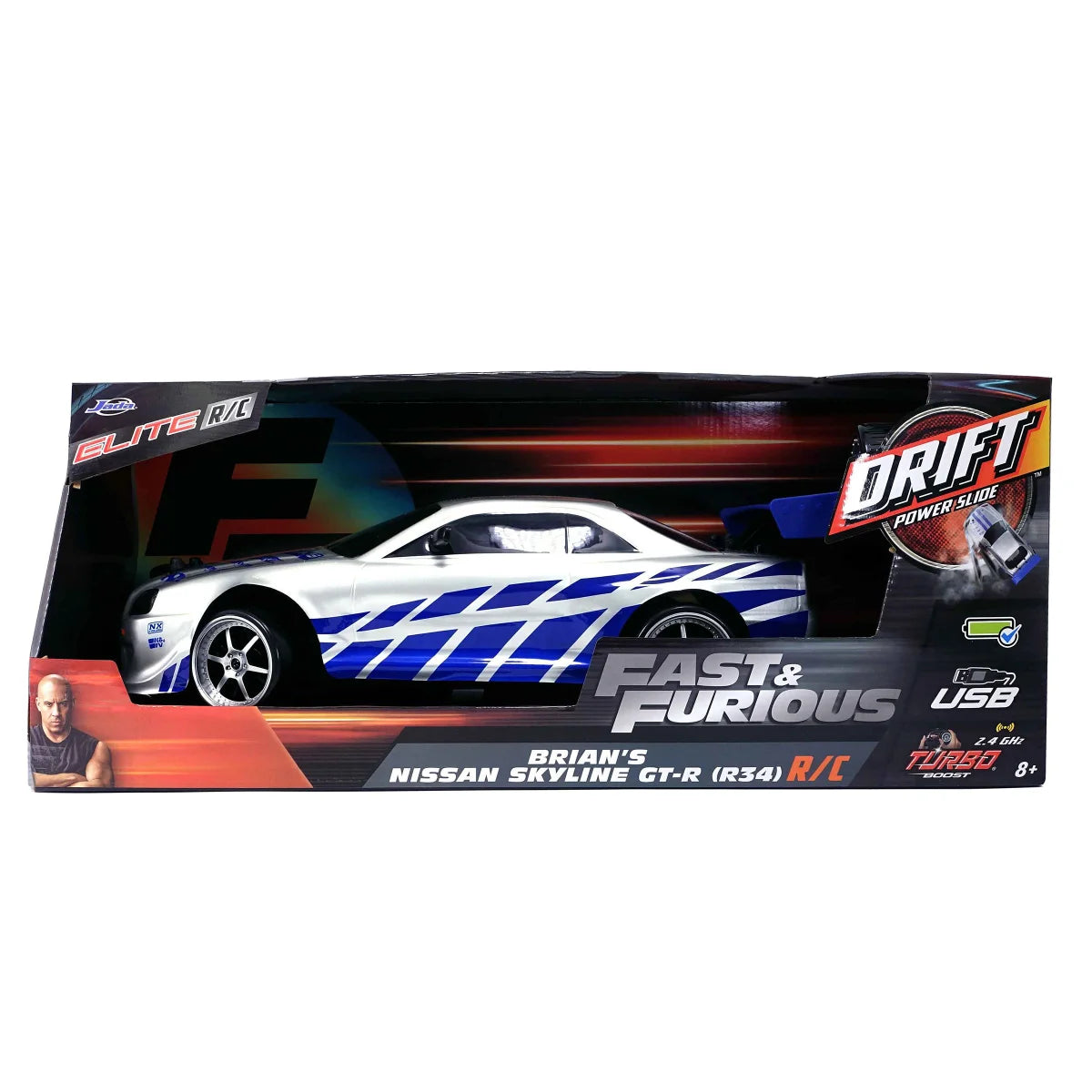 1:10 Fast & Furious Drift RC- Nissan Skyline GTR (R34)