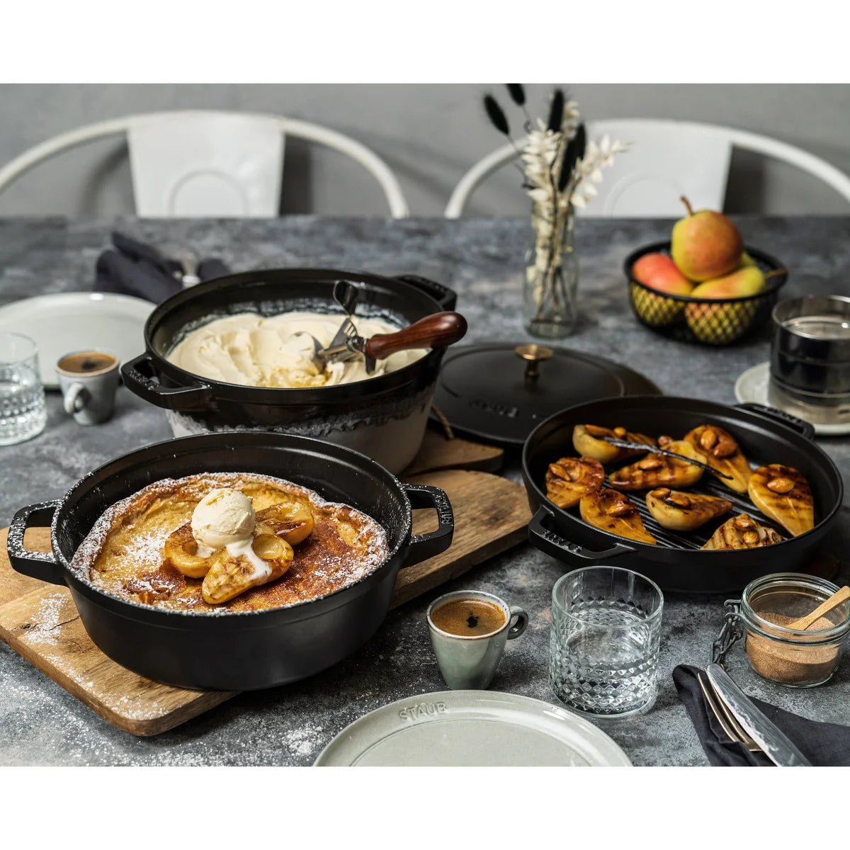 STAUB Stackable Cast Iron Dutch Oven Set