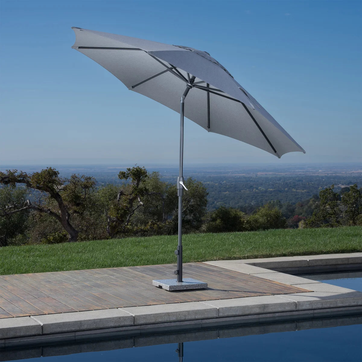 SUNBRELLA ROUND MARKET UMBRELLA - 10FT (GREY)