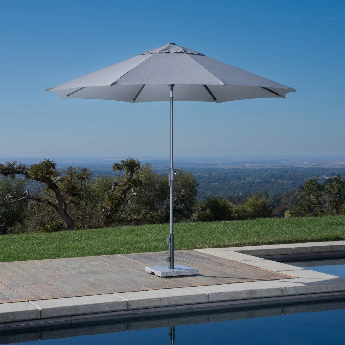 SUNBRELLA ROUND MARKET UMBRELLA - 10FT (GREY)