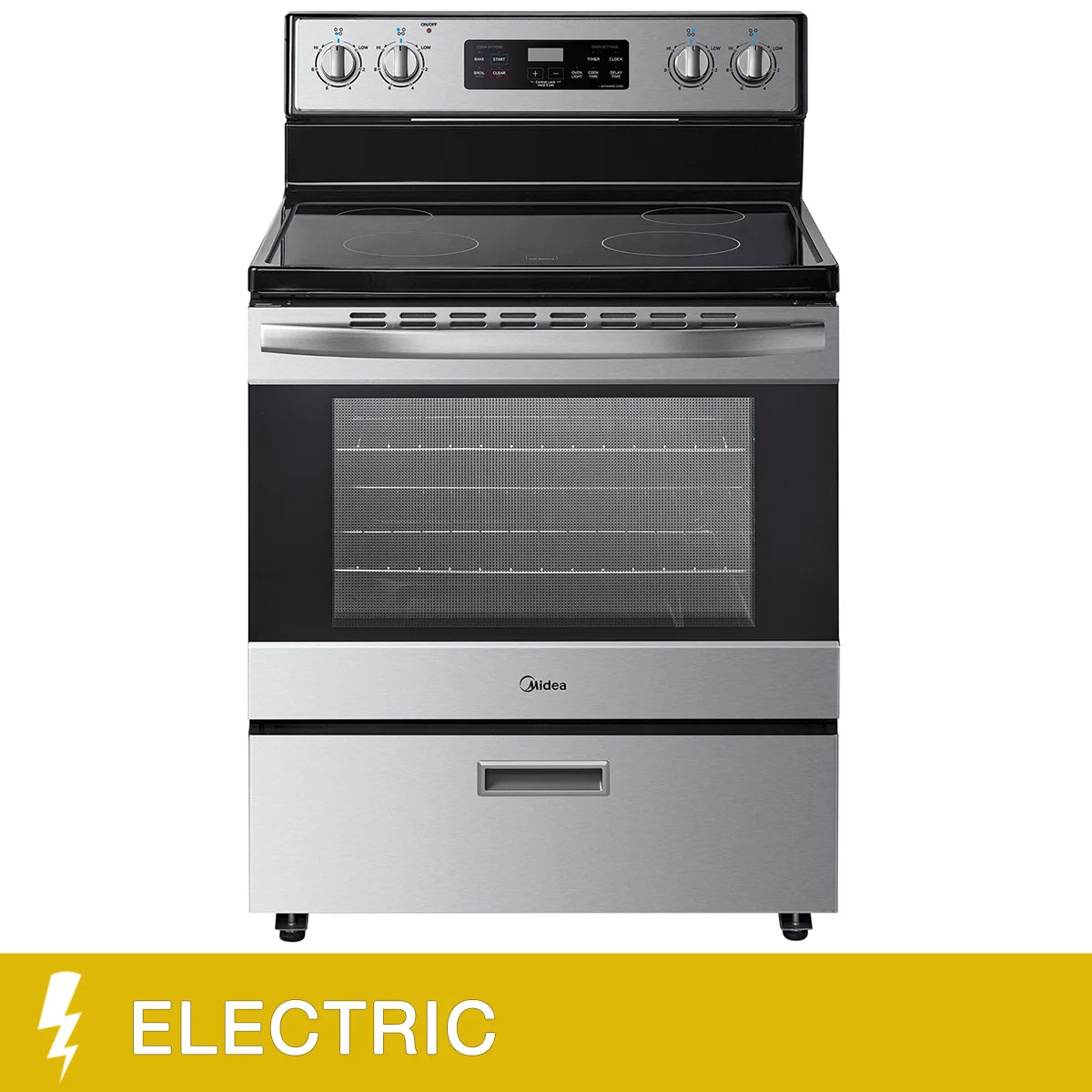 Midea 30 in. 5.1 cu.ft. Freestanding Smoothtop Range