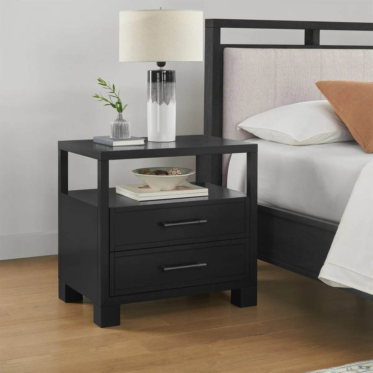 Springfield 2-drawer Nightstand (Black)