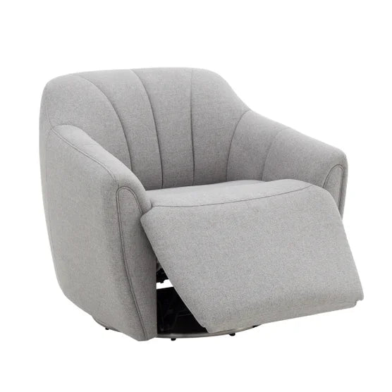 Fiona Fabric Swivel Chair with Power Footrest
