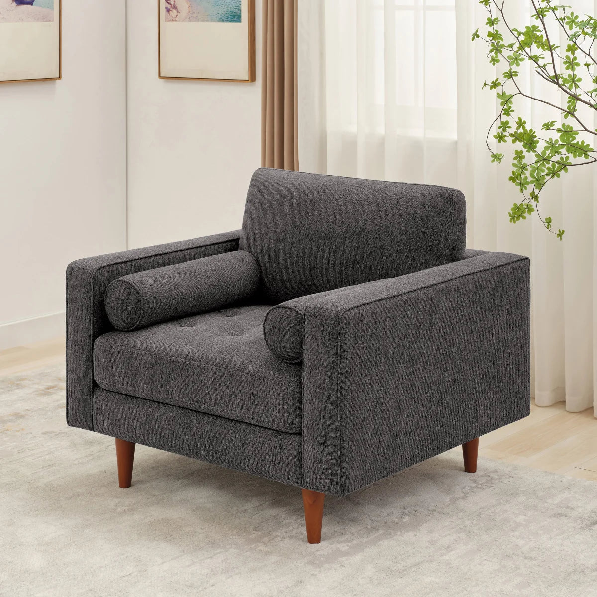 King Fabric Chair (Dark Grey)