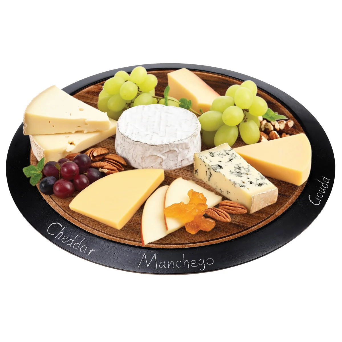 BirdRock Home Lazy Susan with Chalkboard Edge