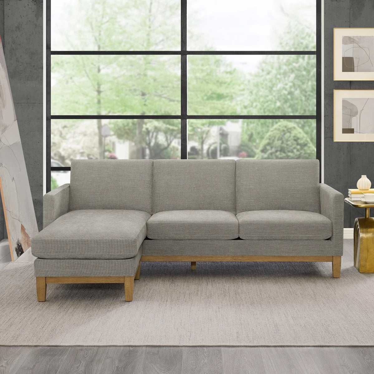 Henredon Murphy 2-piece Fabric Sofa with Reversible Chaise (Grey)