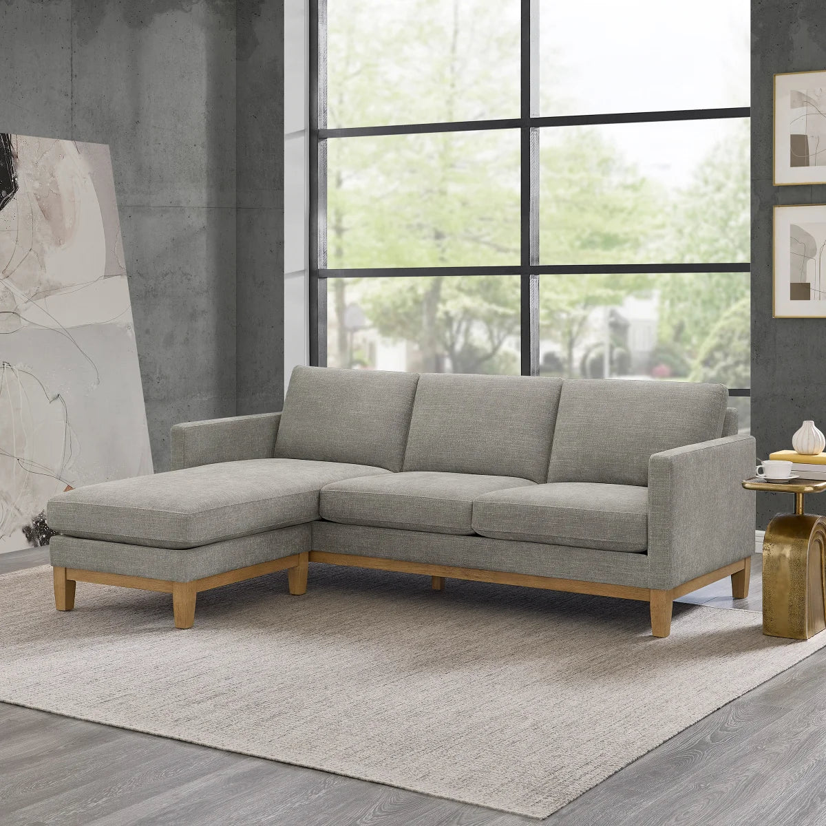 Henredon Murphy 2-piece Fabric Sofa with Reversible Chaise (Grey)