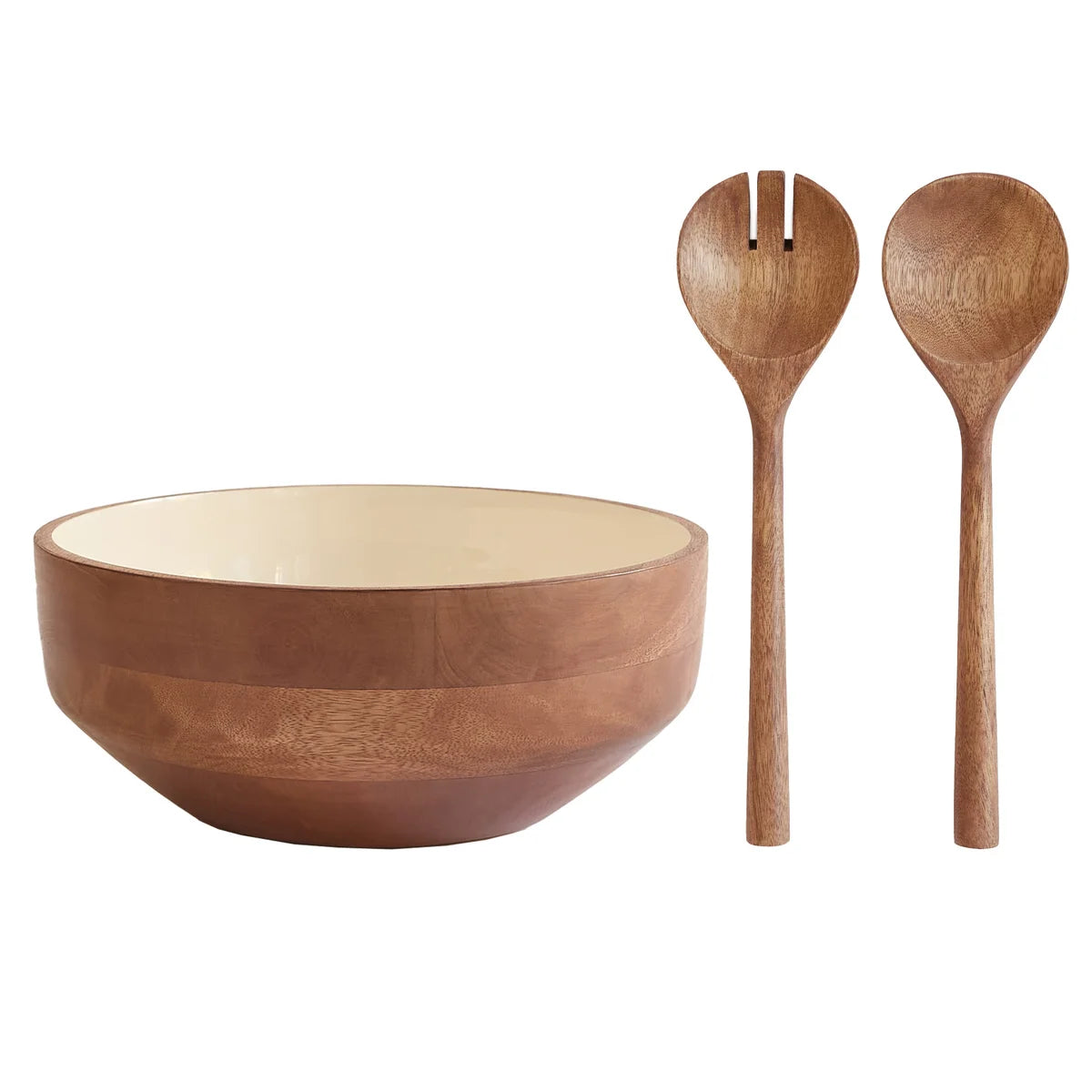 Safdie - Enameled Salad Bowl and Servers, 3-piece