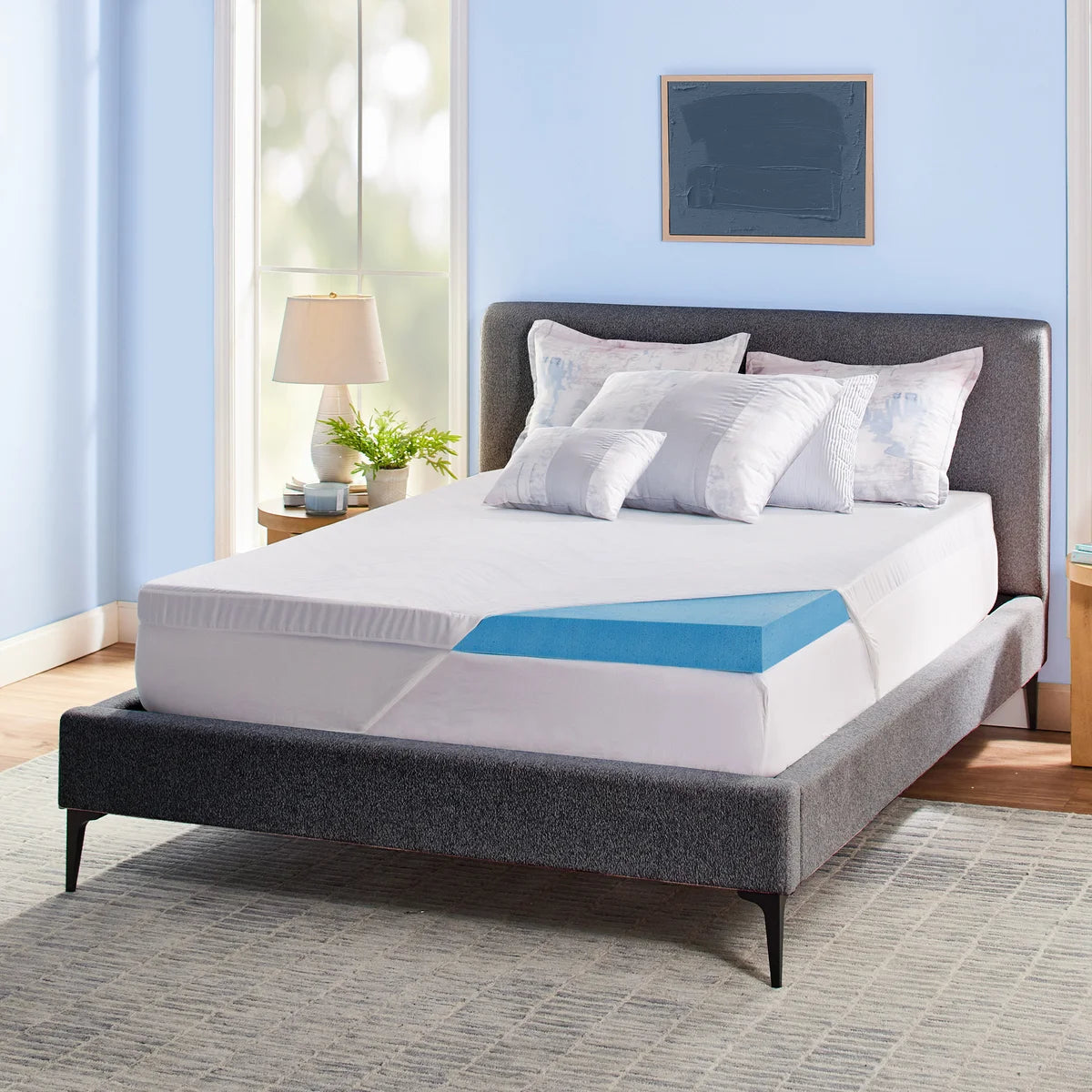 Novaform 3 In Soothing Cool Plus Gel Memory Foam Mattress Topper, Queen.