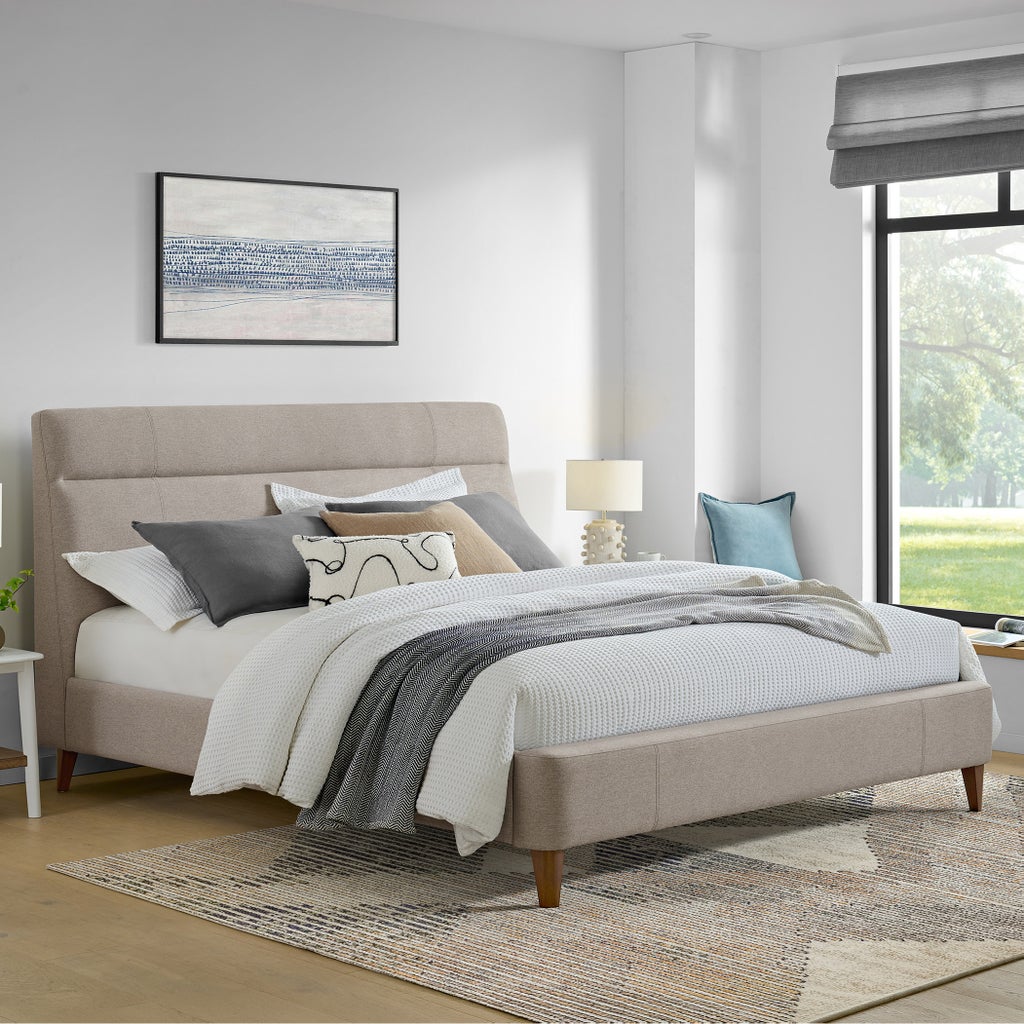Eleanor Ridge Upholstered Bed Queen- Grey