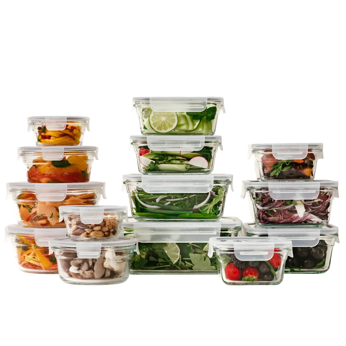 Glasslock Food Storage Set, 28-piece
