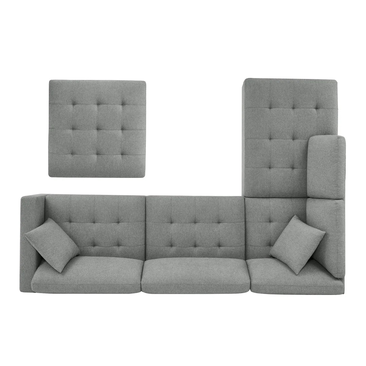 Thomasville Left-hand Facing Fabric Sectional with Storage Ottoman