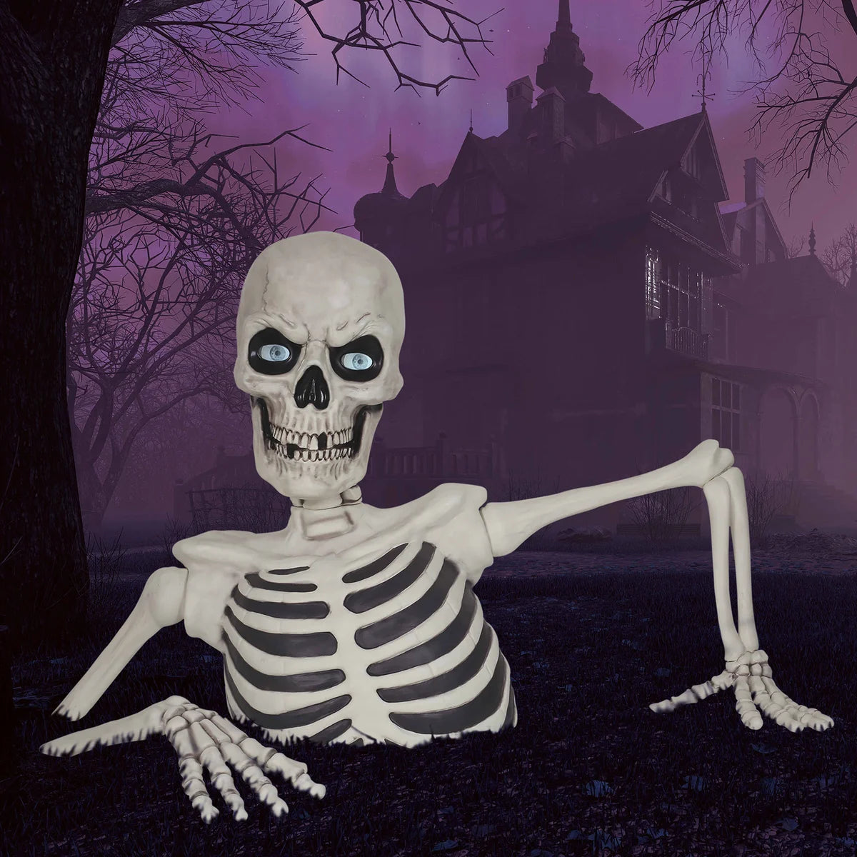 Halloween Giant Ground Breaking Skeleton with LCD Eyes