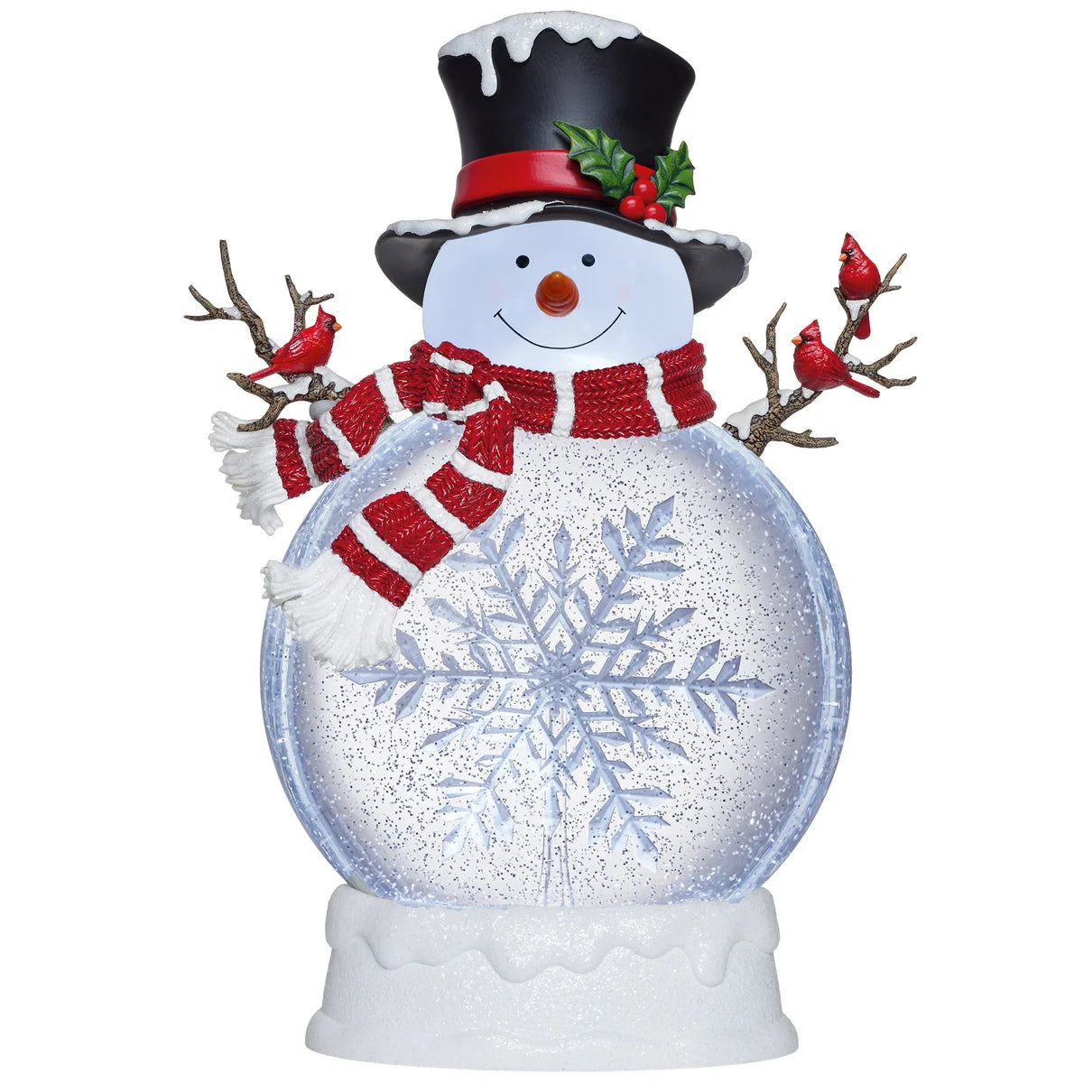 45.7 cm (18 in.) Holiday Snowman with Glitter and LED Lights