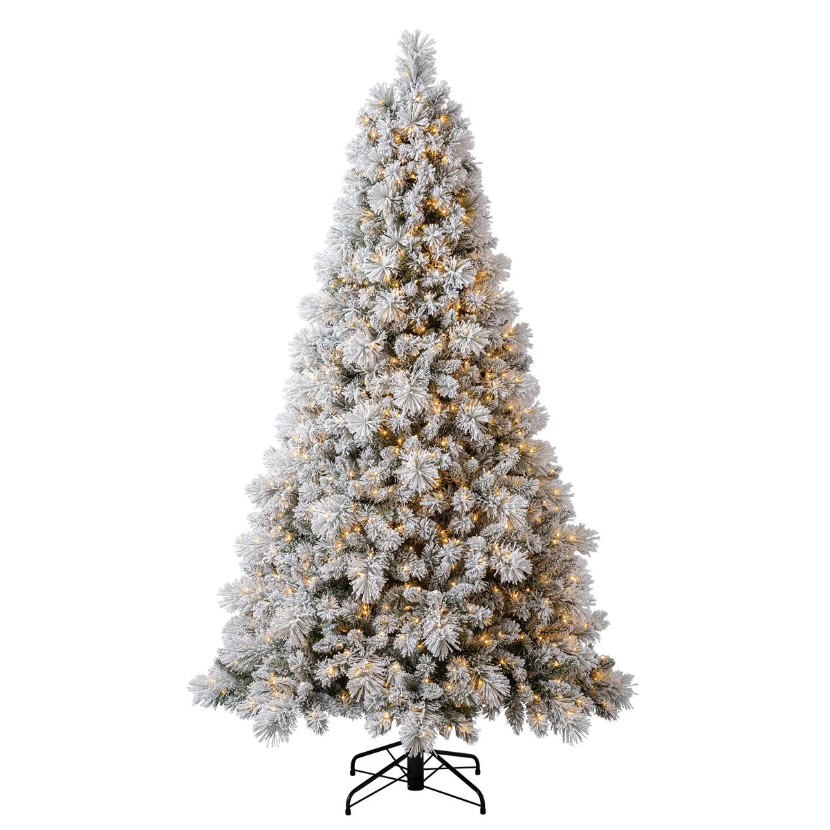 7.5 ft Pre-Lit Glitter Flocked Cashmere Artificial Christmas Tree, 1,150 Color-Changing Radiant Micro Twinkle LED Lights