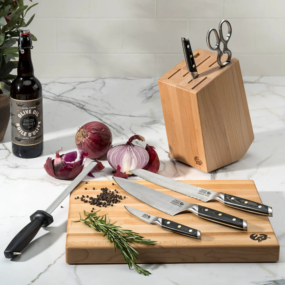 Chuck Hughes Knife Block Set, 7-piece